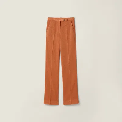 Miu Miu Lurex Pants In Orange