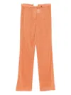 Miu Miu Lurex Pressed-crease Trousers In Orange