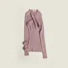 Miu Miu Lurex V-neck Sweater In Pink