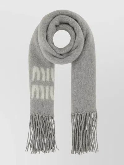 Miu Miu Luxurious Mohair Blend Scarf Fringe Detail