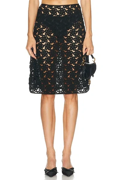 Miu Miu Macram? Anemone Skirt In Black