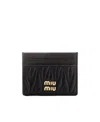 Shop Miu Miu Matelassé Nappa Leather Card Holder In Black