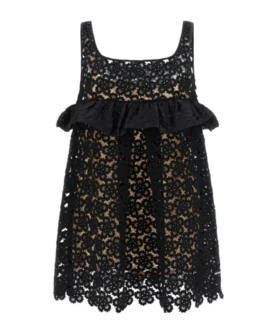 Miu Miu Macram? Anemone Dress In Black