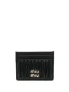 Miu Miu Lamb Leather Cardholder In Black