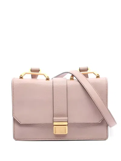 Pre-owned Miu Miu Madras Leather Shoulder Bag In Pink