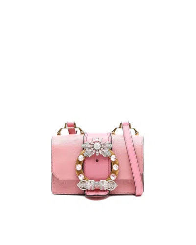 Miu Miu Madras Soft Calf Crystal Bag In Pink
