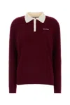 Miu Miu Logo-print Cable-knit Polo Shirt