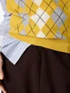 Miu Miu Maglieria Cashmere Argyle F.12 In Yellow