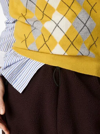 Miu Miu Maglieria Cashmere Argyle F.12 In Yellow