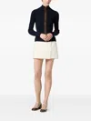 Miu Miu Maglieria Cashmere Ribs+pelle F.12 In Blue