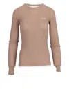Miu Miu Maglieria Cashmere Silk Ribs F.21 In Brown