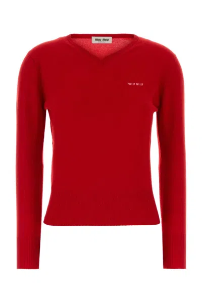 Miu Miu Red Cashmere Sweater