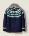 Miu Miu Wool Oversized Cardigan High Collar Patterned In Blue
