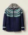 Miu Miu Wool Oversized Cardigan High Collar Patterned In Blue