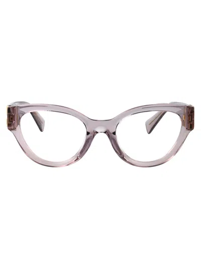 Miu Miu Malva Trasparente Acetate Glasses In Gray