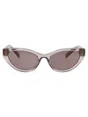 Miu Miu Malva Trasparente Acetate Sunglasses In Gray