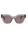 Miu Miu Malva Trasparente Acetate Sunglasses In Gray