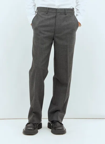 Miu Miu Marled Wool Pants In Grey