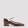 Miu Miu Maroon Round Toe Pumps In Maroon