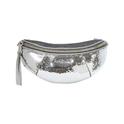 Pre-owned Miu Miu Marsupio Small Glitter Argento In Gray