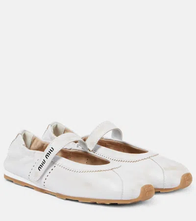 Miu Miu Plume Ballerina Sneakers Technical Fabric Suede In Multi