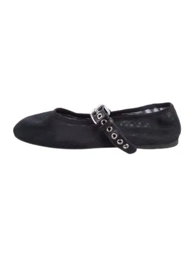Pre-owned Miu Miu Mary Jane Flats In Black