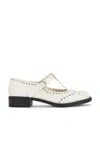 Miu Miu Women Patent Leather Mary Jane Shoes In Ivory & Nero