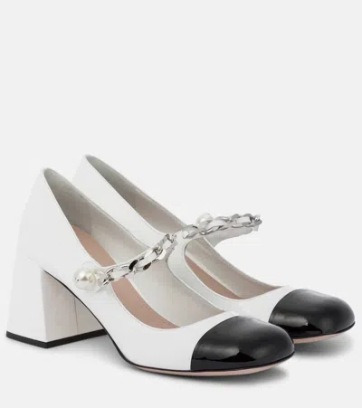MIU MIU MARY JANE LEATHER PUMPS,P00549177