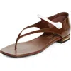 Miu Miu Two-tone Patent Leather Mary Jane Thong Sandals In Palissandro/bianco