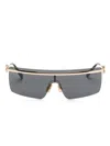 Miu Miu Mask-frame Sunglasses In Gold