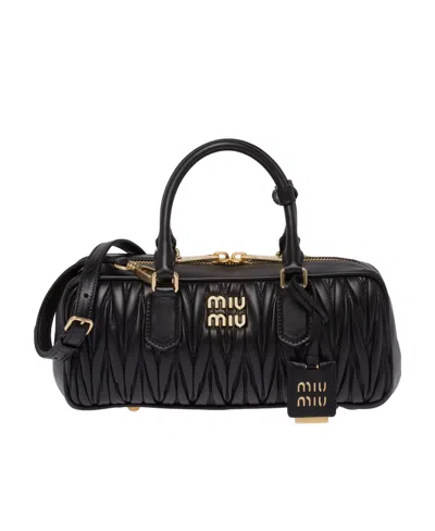 Miu Miu Matelassé Crossbody Bag In Black
