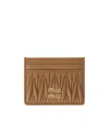 Miu Miu Card Holder In Leather In Brown