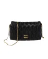 Miu Miu Mini Matelassé Leather Shoulder Bag In Black