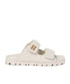 Miu Miu Nappa Leather Slippers Flat Sole In White