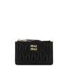 Miu Miu Matelassé Nappa Leather Envelope Wallet In Black