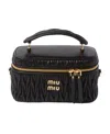 Miu Miu Matelassé Nappa Leather Mini Bag In Black