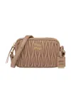 Miu Miu Matelassé Nappa Leather Shoulder Bag In Brown