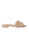 Miu Miu Quilted Open Toe Flat Sole Slippers In Nude