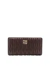 Miu Miu Matelass Wallet In Brown