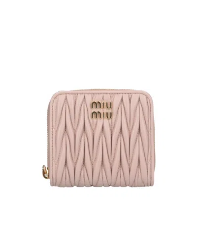 Miu Miu Matelassé Wallet In Nude