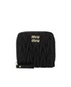 Miu Miu Small Nappa Matelassé Wallet In Black