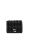 Miu Miu Miumiu Women Small Matelassé Nappa Leather Wallet With Snap Closure