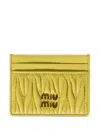 Miu Miu Matelassé Cardholder In Gelb