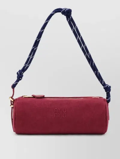 Miu Miu Matelassé Clutch Bag In Burgundy