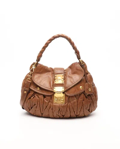 Miu Miu Matelasse Coffer Hobo Bag In Black