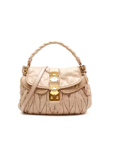 Miu Miu Matelassé Coffer Hobo Bag In Black