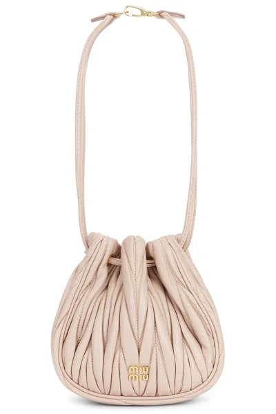 Miu Miu Matelasse Contenitori Pouch In Pink