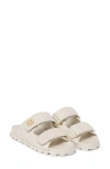 Miu Miu Nappa Leather Slippers Flat Sole In Bianco