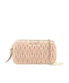 Miu Miu Matelassé-effect Mini-bag In Nude