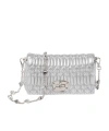 Miu Miu Miu Crystal Nappa Leather And Crystal Mini-bag In White
